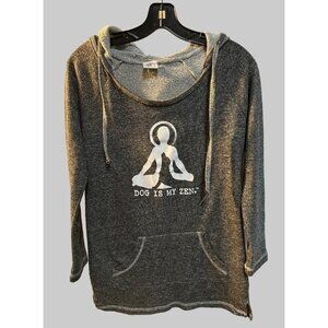 Dog is my Zen Gray Hoodie Shirt Women's Pocket Dog is Good Yoga Med T35